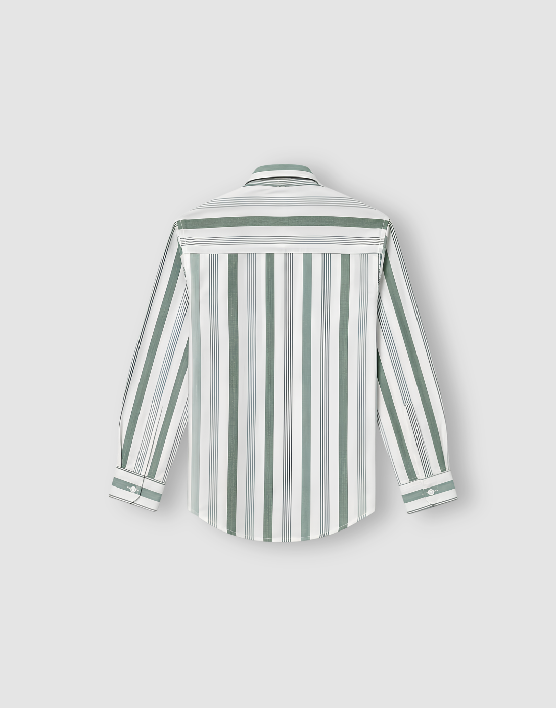 Boys Olive Striped Cotton Shirt