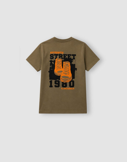 Boys Khaki Graphic print T-Shirts