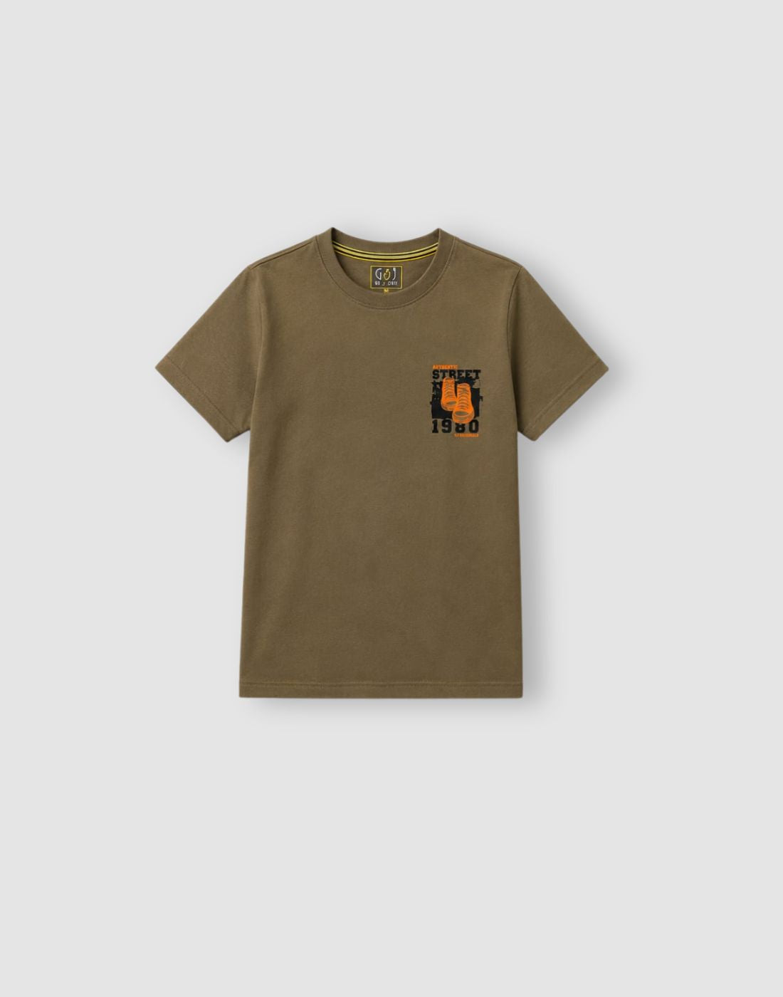 Boys Khaki Graphic print T-Shirts