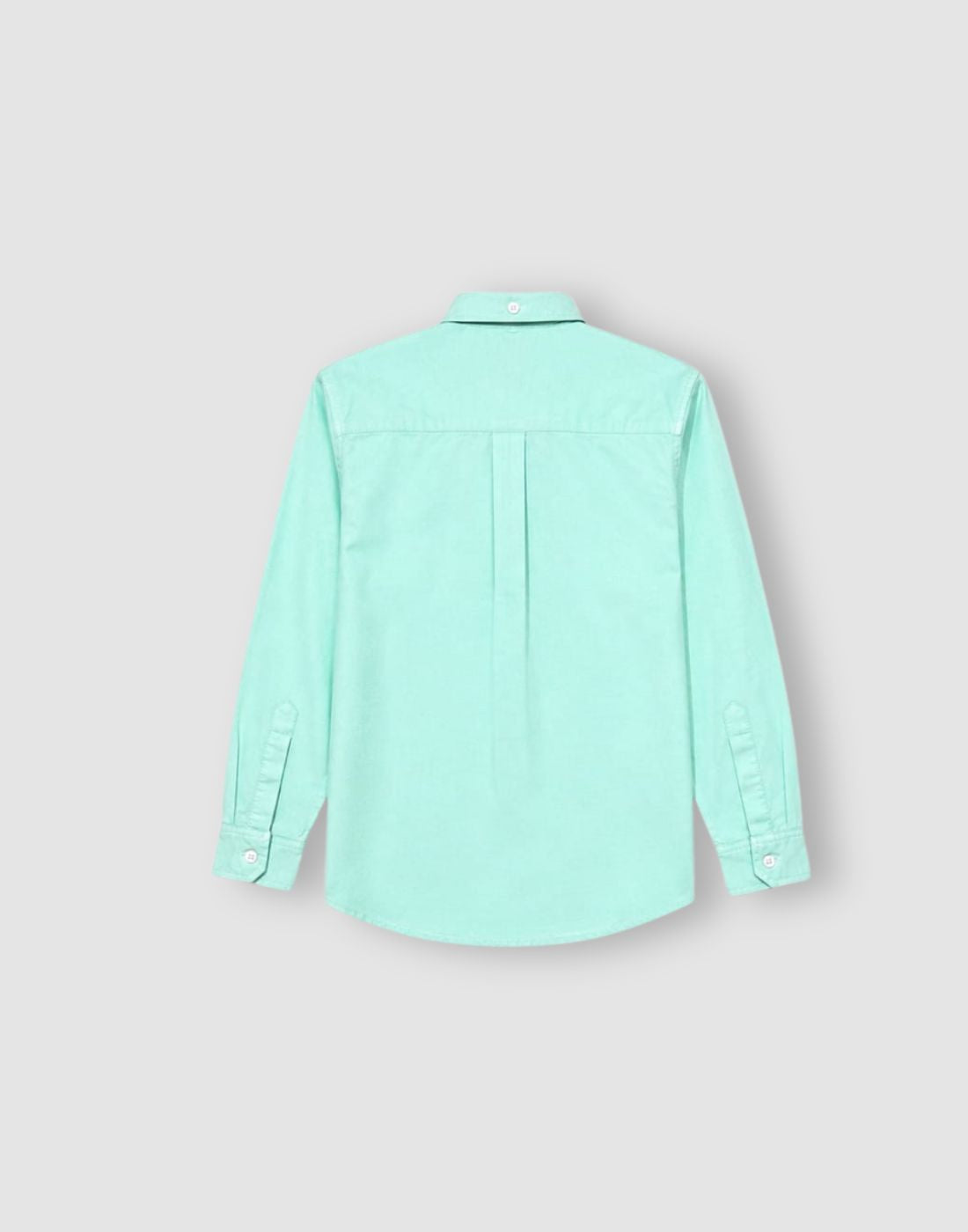 Boys Mint Green Solid Full Sleeve Shirt