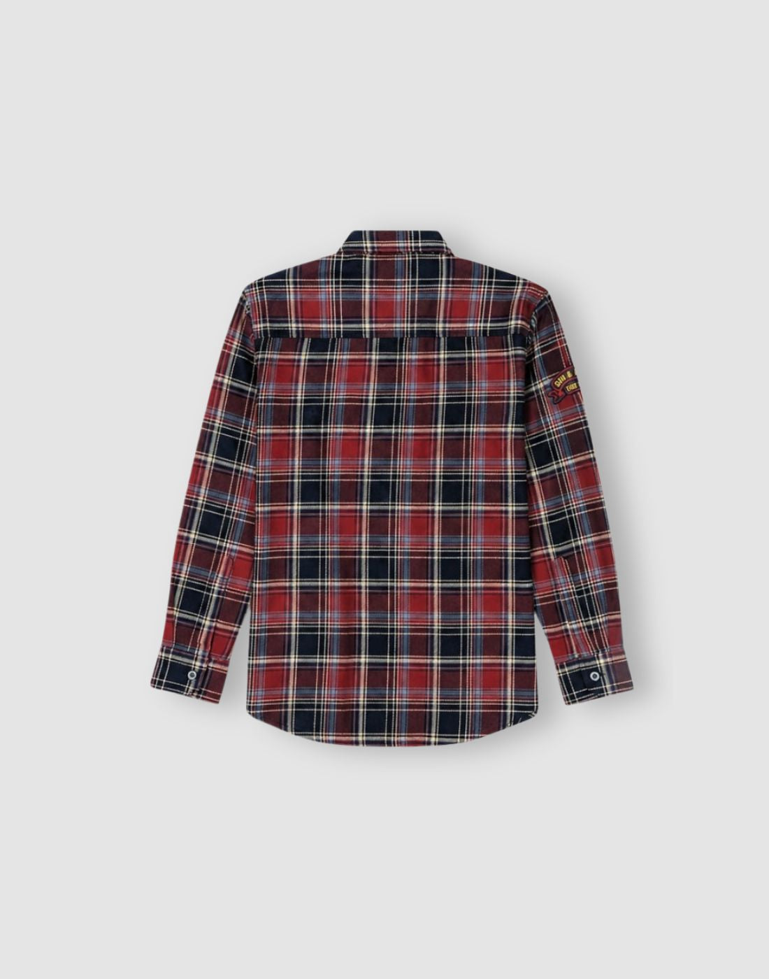 Boys Maroon Checks Full Sleeve Shirt
