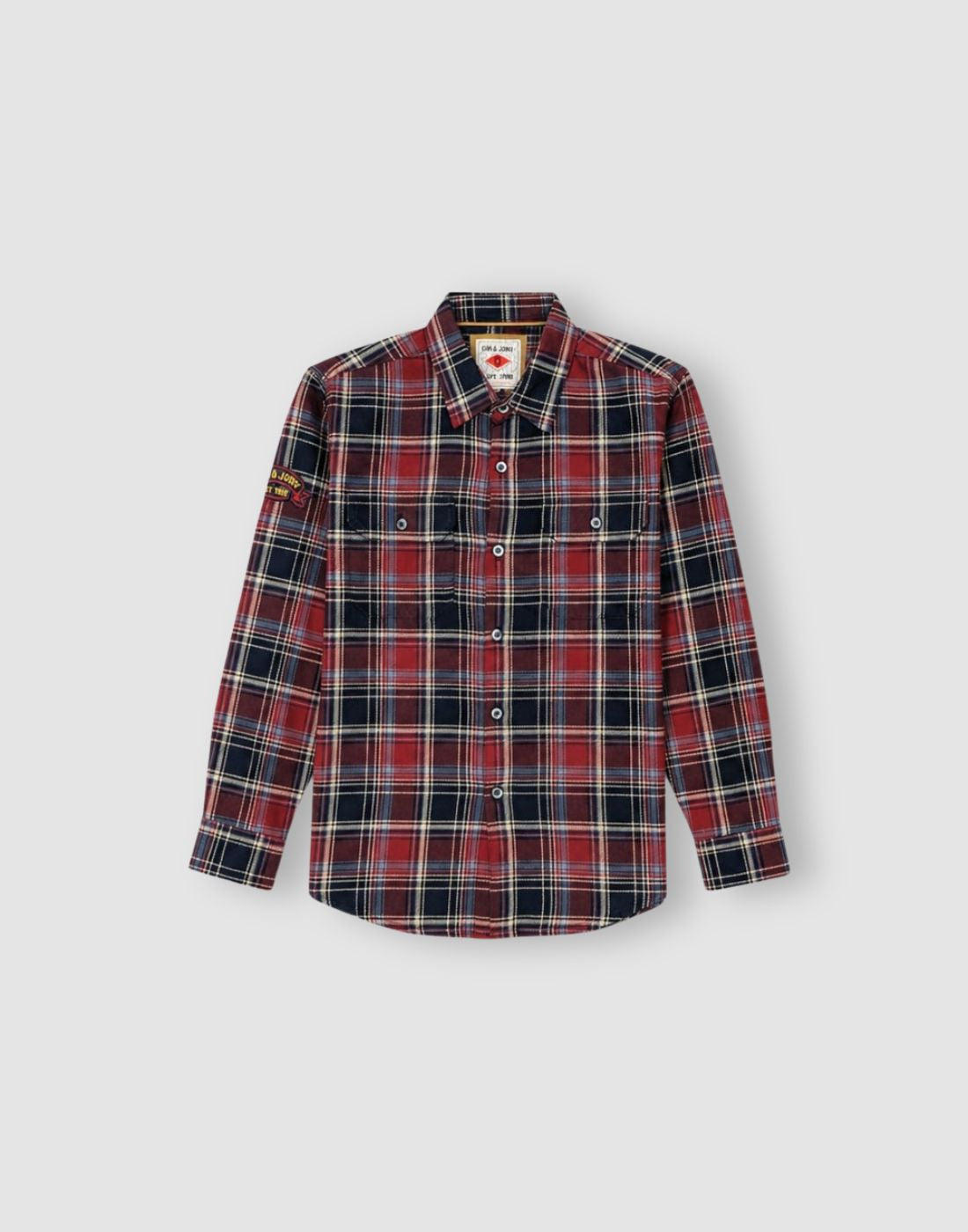 Boys Maroon Checks Full Sleeve Shirt