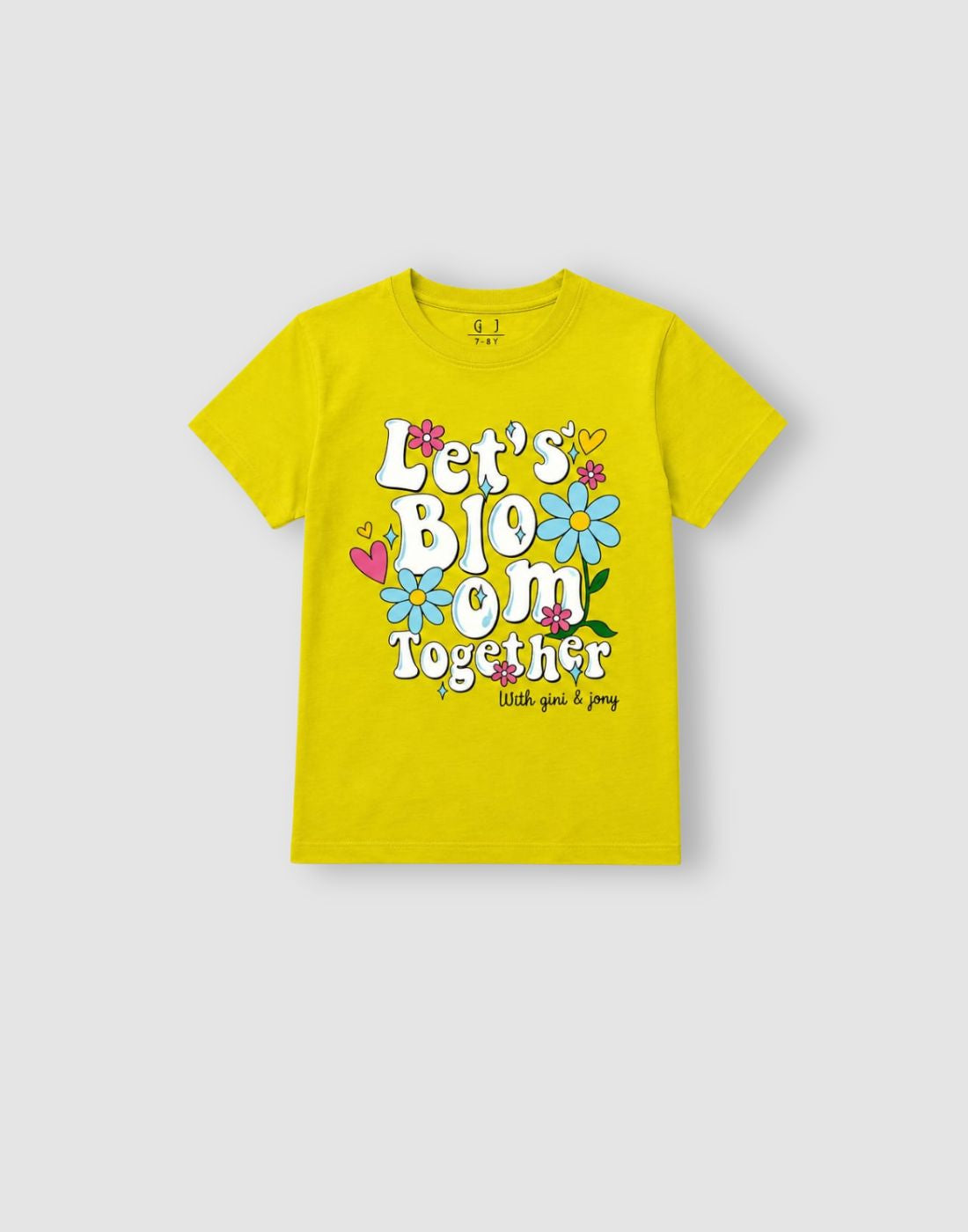 Girls Lime Green Graphic print Half Sleeve Knits Top