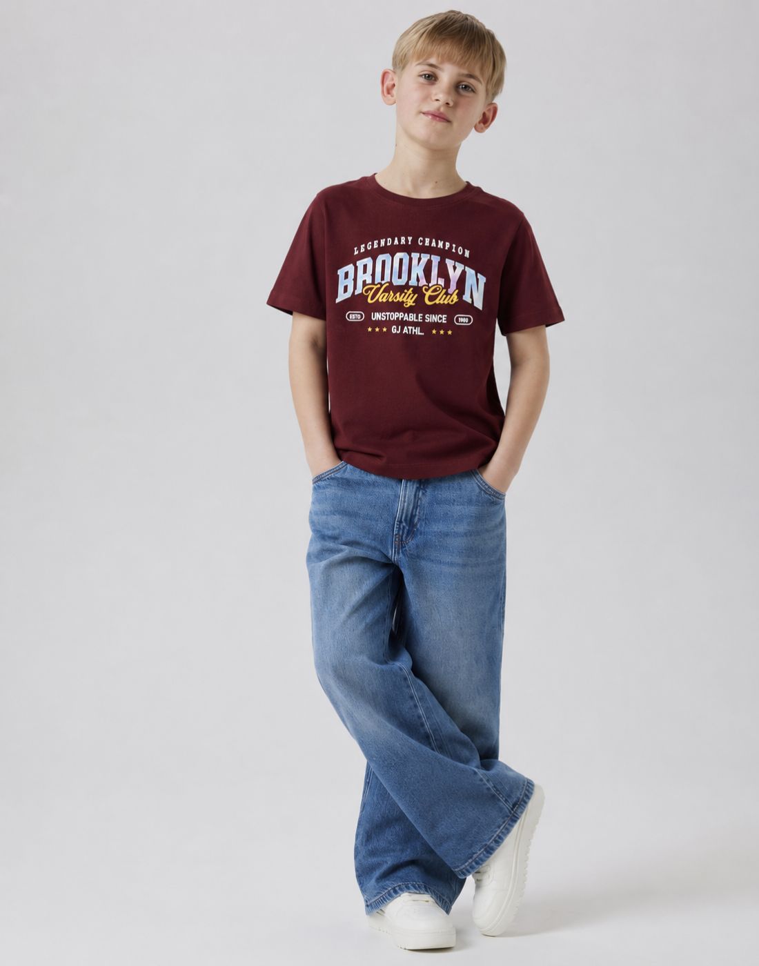 Boys Maroon Holographic T-Shirts