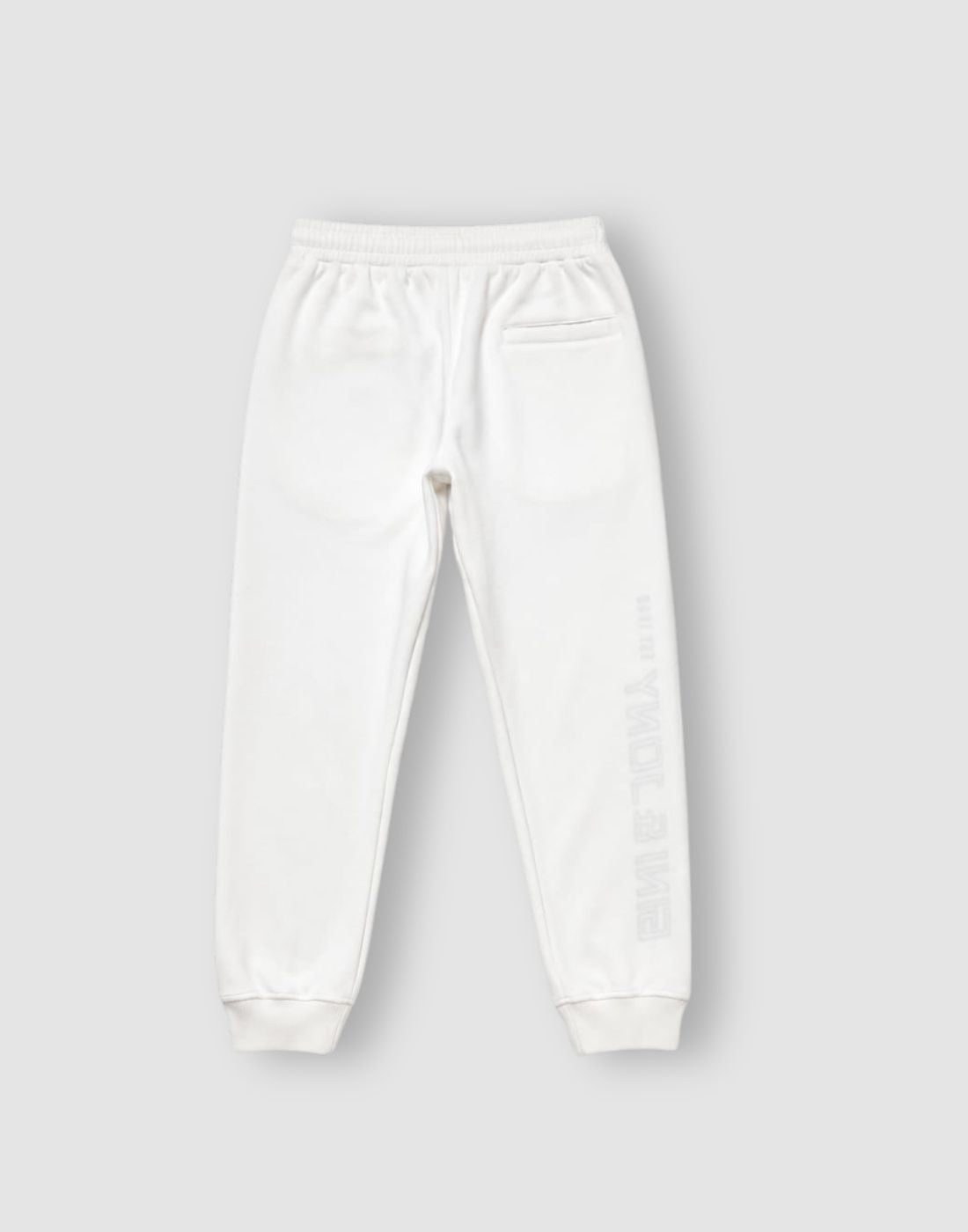 Boys White Cotton Track Pant Elasticated