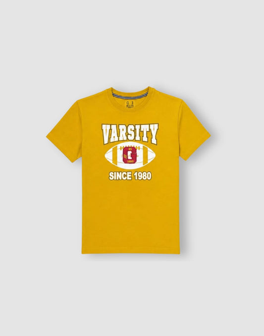 Boys Yellow Graphic Print Cotton T?Shirt