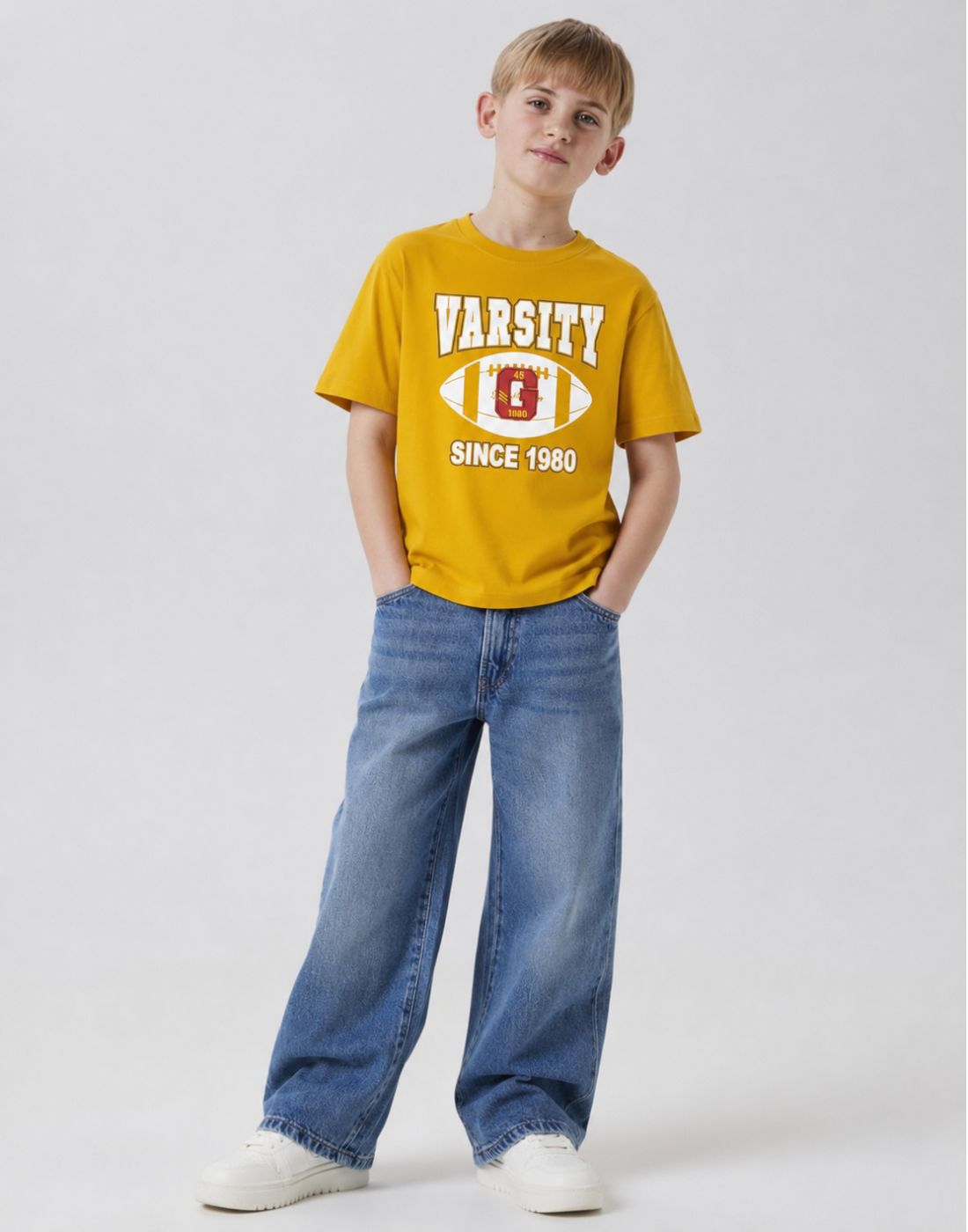 Boys Yellow Graphic Print Cotton T?Shirt