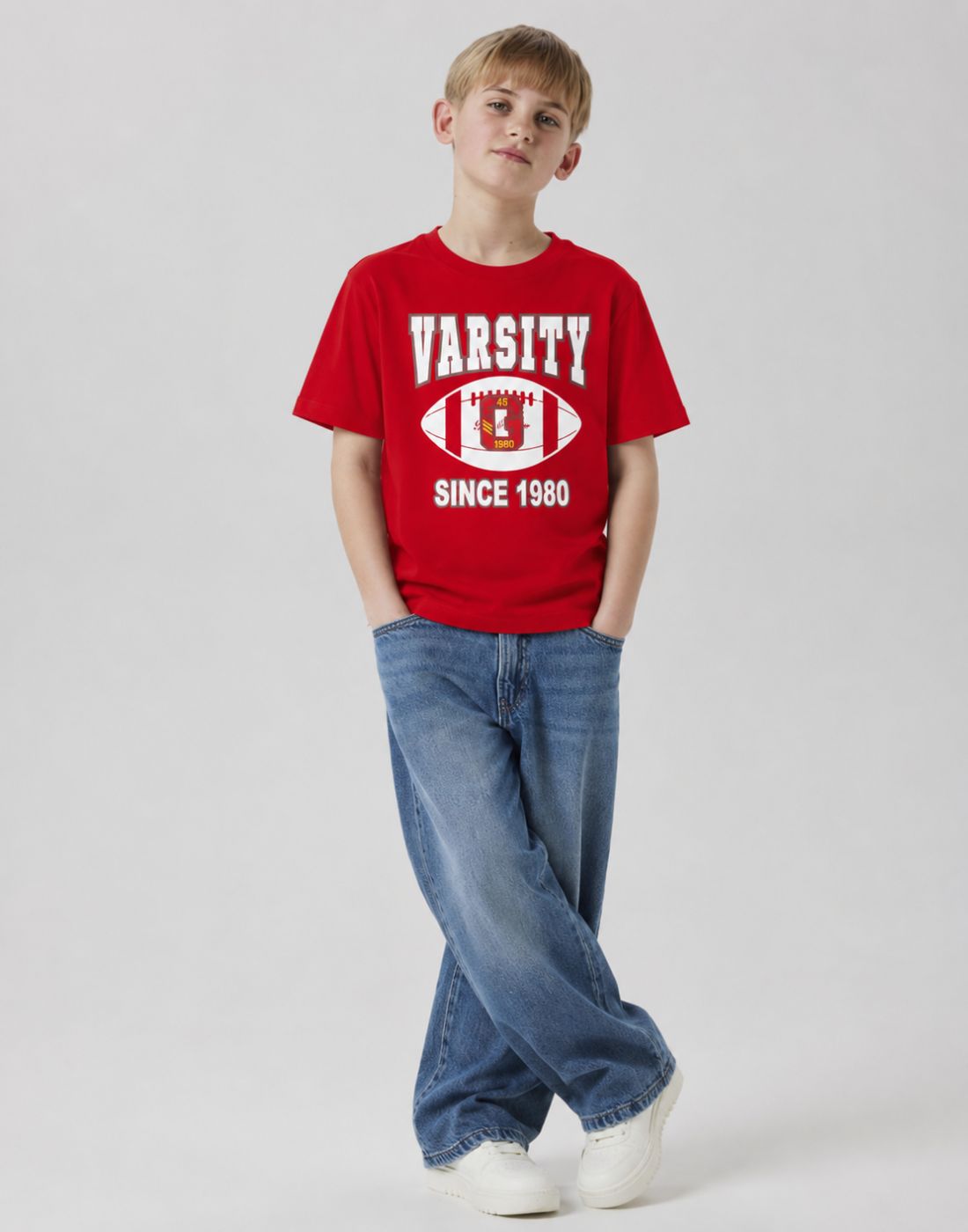 Boys Red Graphic Print Cotton T?Shirt