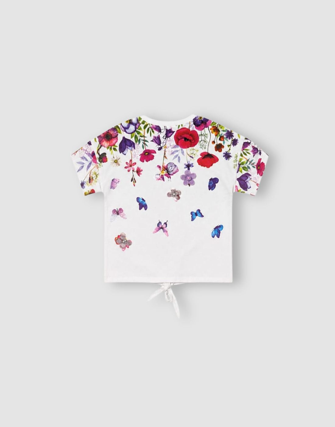 Girls White Cotton Knits Top Half Sleeves