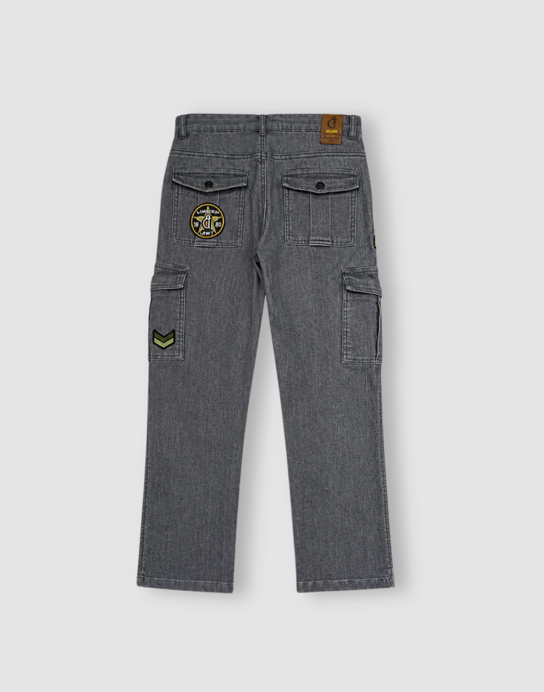 Boys Grey Solid Straight Fit Fixed Waist Jeans