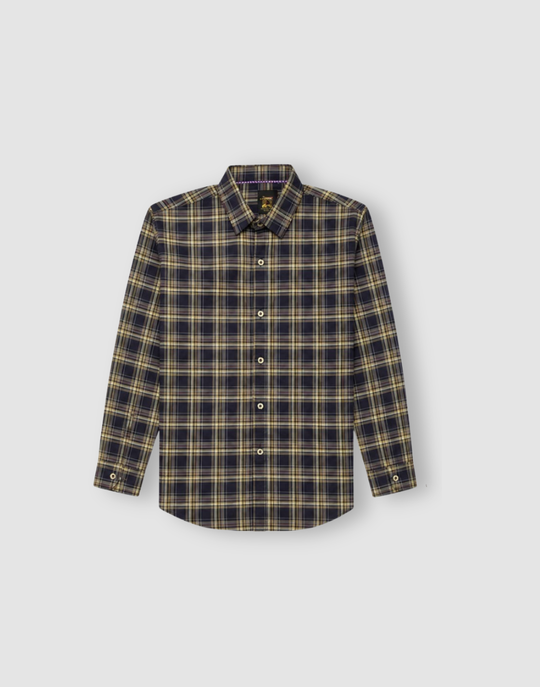 Boys Khaki Checked Cotton Shirt