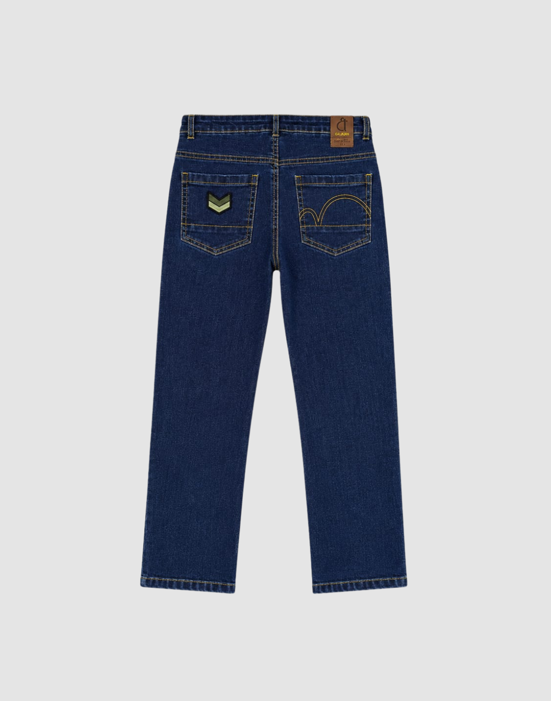 Boys Dark Blue Typographic Print Regular Fit Jeans