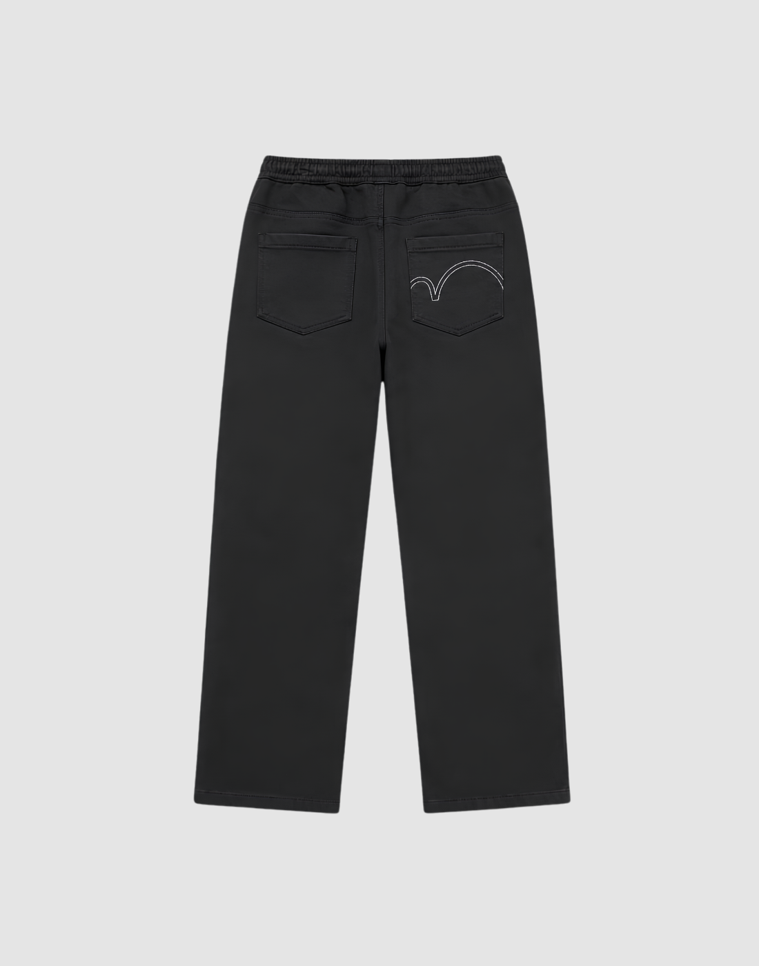 Boys Black Solid Wide Leg Back Elasticated Jeans