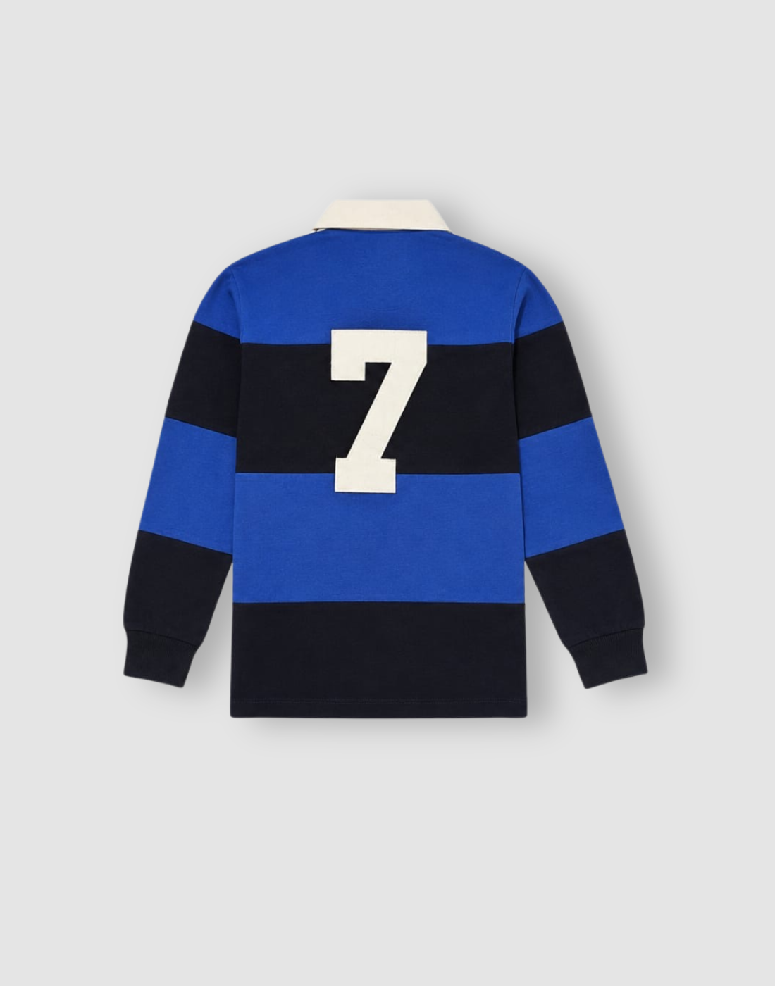Boys Blue Color Block Full Sleeve Polo T-Shirt