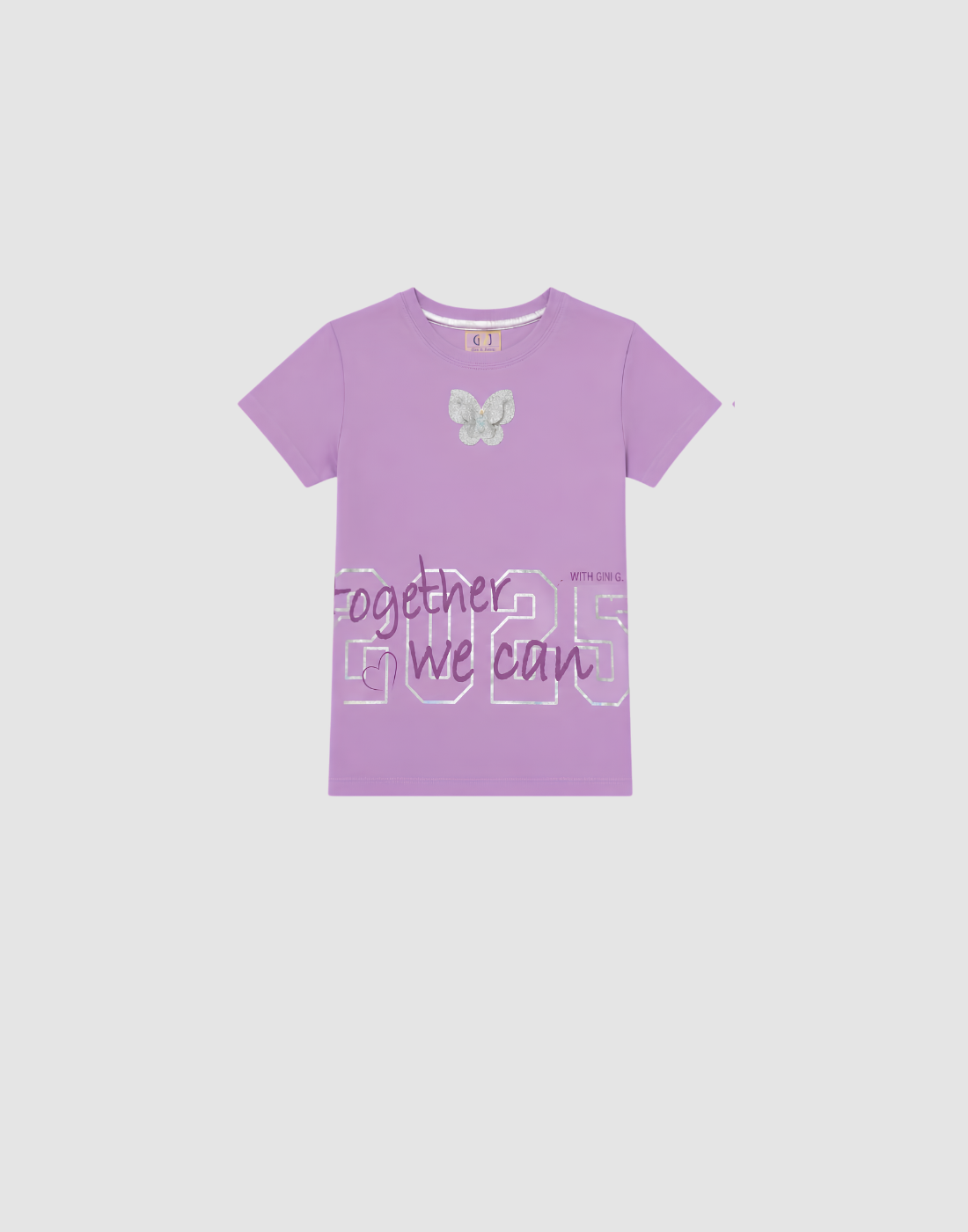 Girls Lavender Cotton Knits Top Half Sleeves
