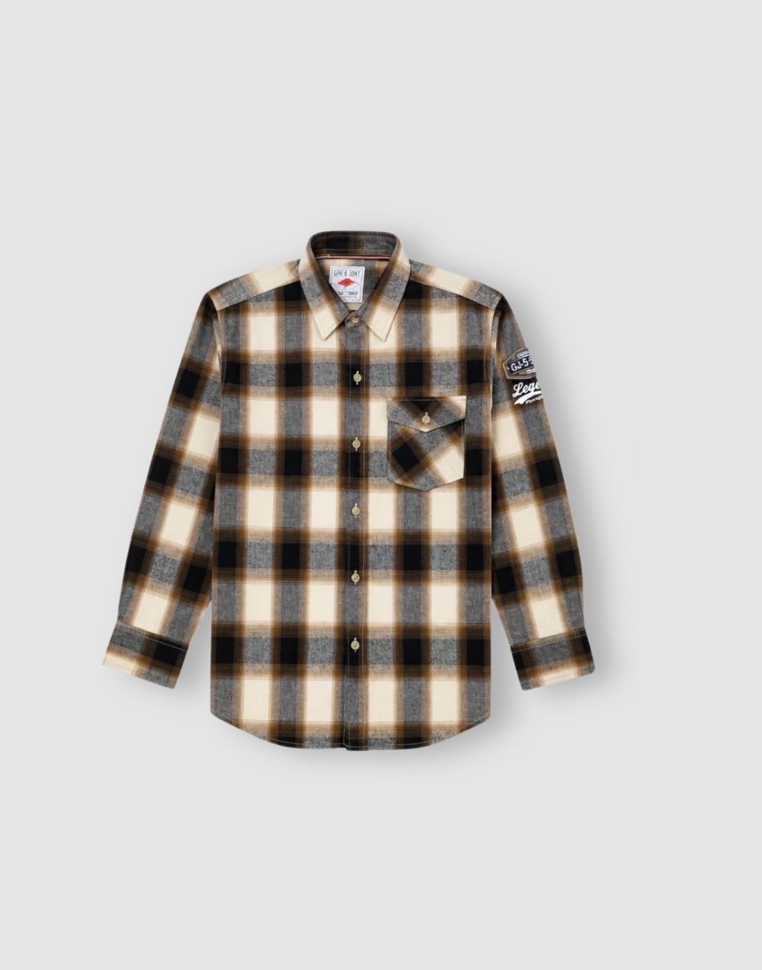 Boys Beige Checks Full Sleeve Shirt