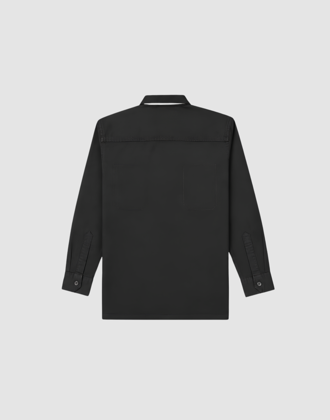 Boys Black Solid Full Sleeve Shacket