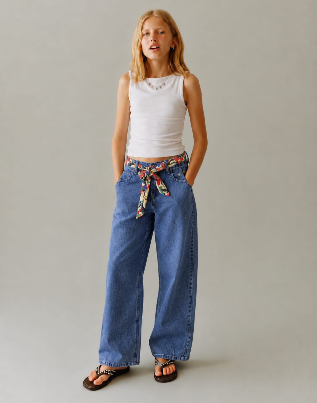 Girls Blue Washed Jeans