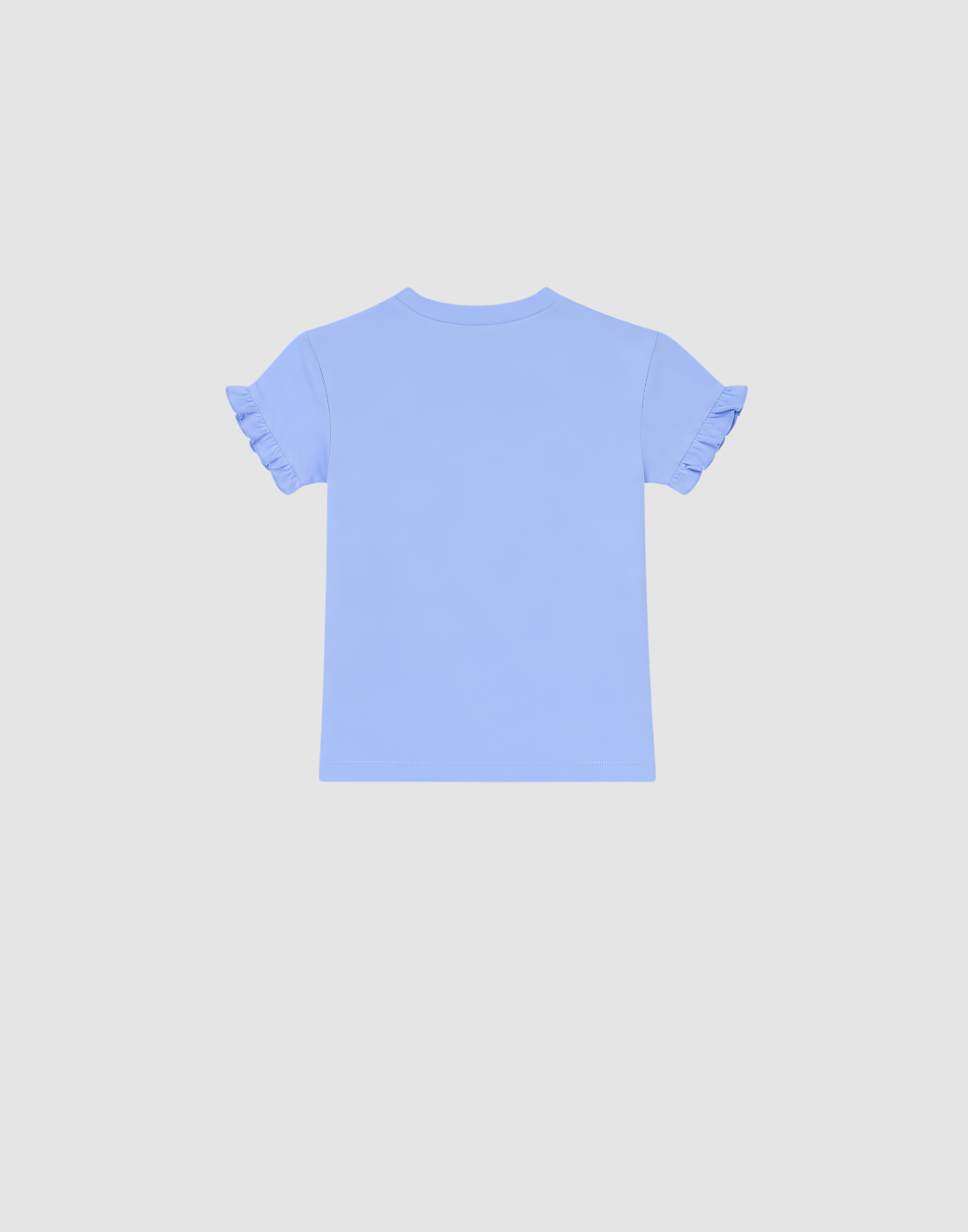 Girls Blue Cotton Knits Top Half Sleeves