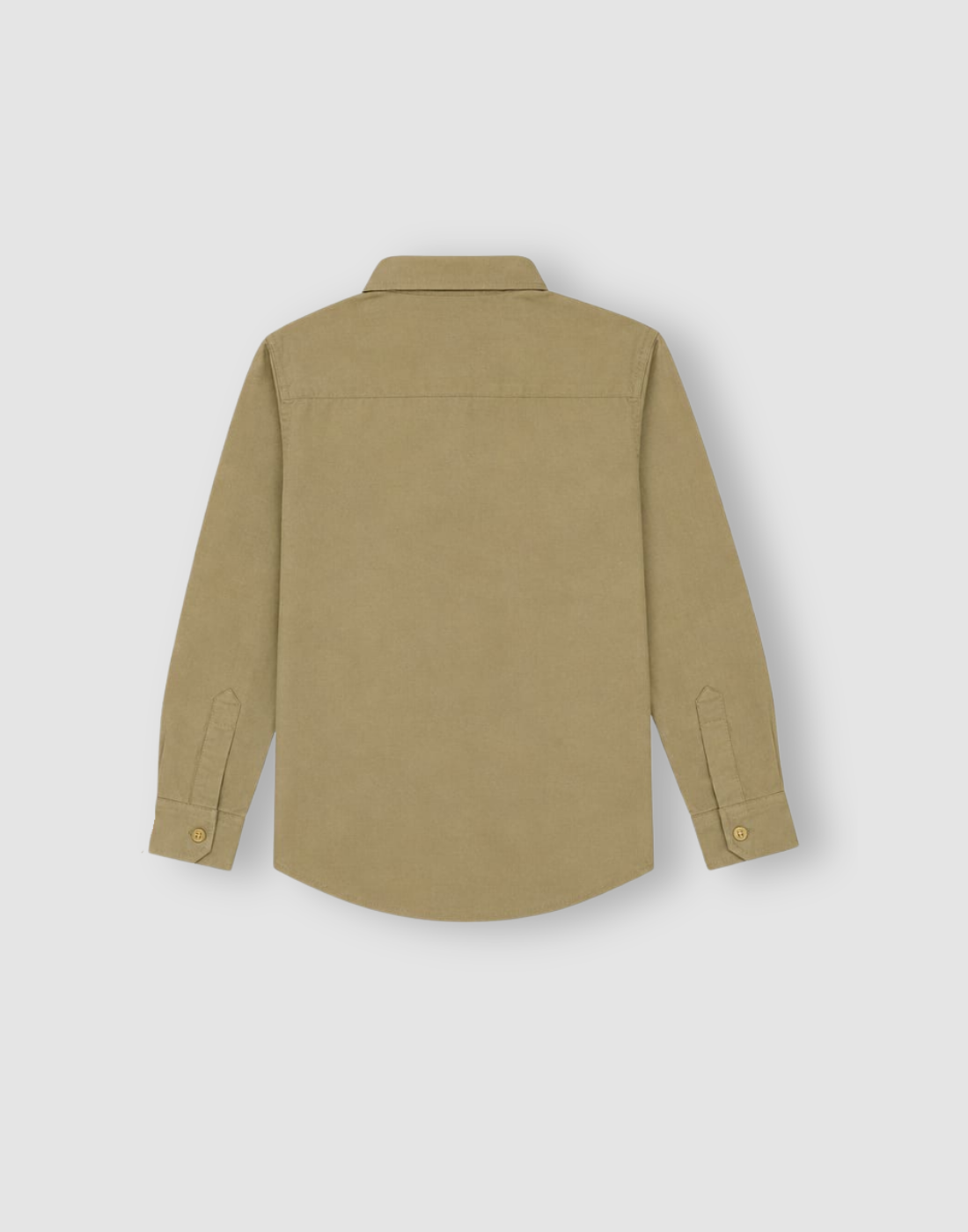Boys Khaki Solid Full Sleeve Shirt