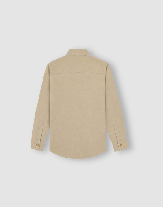 Boys Beige Solid Full Sleeve Shirt