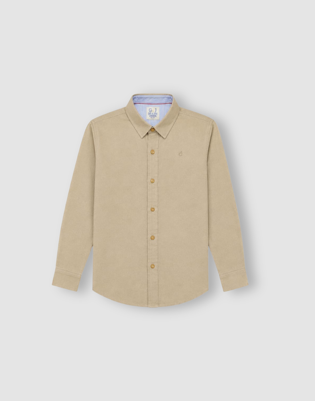 Boys Beige Solid Full Sleeve Shirt