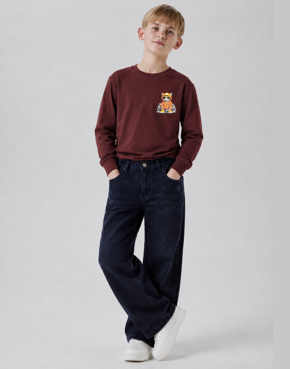 Boys Maroon Graphic print T-Shirts