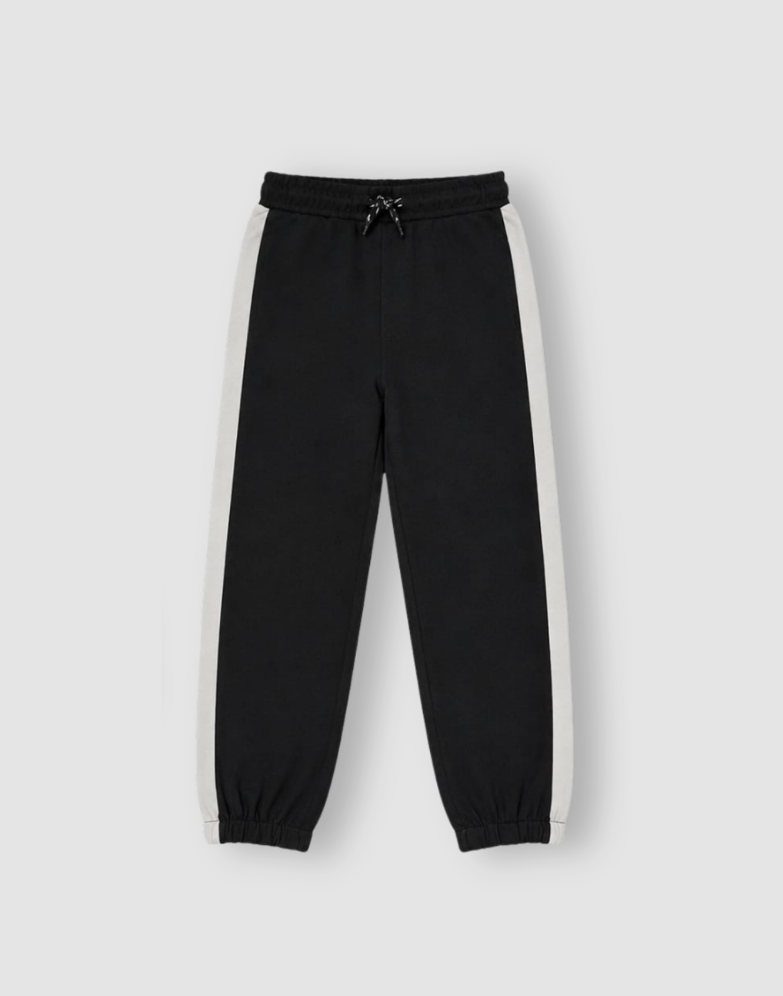 Boys Black Color Block Full Sleeve Track Set