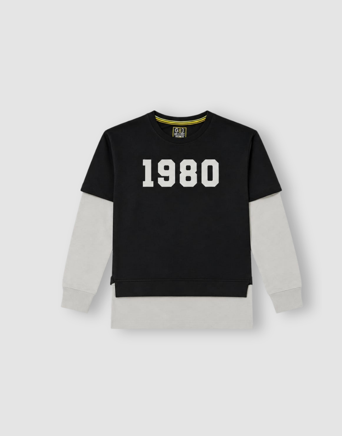 Boys Black Color Block Full Sleeve Track Set