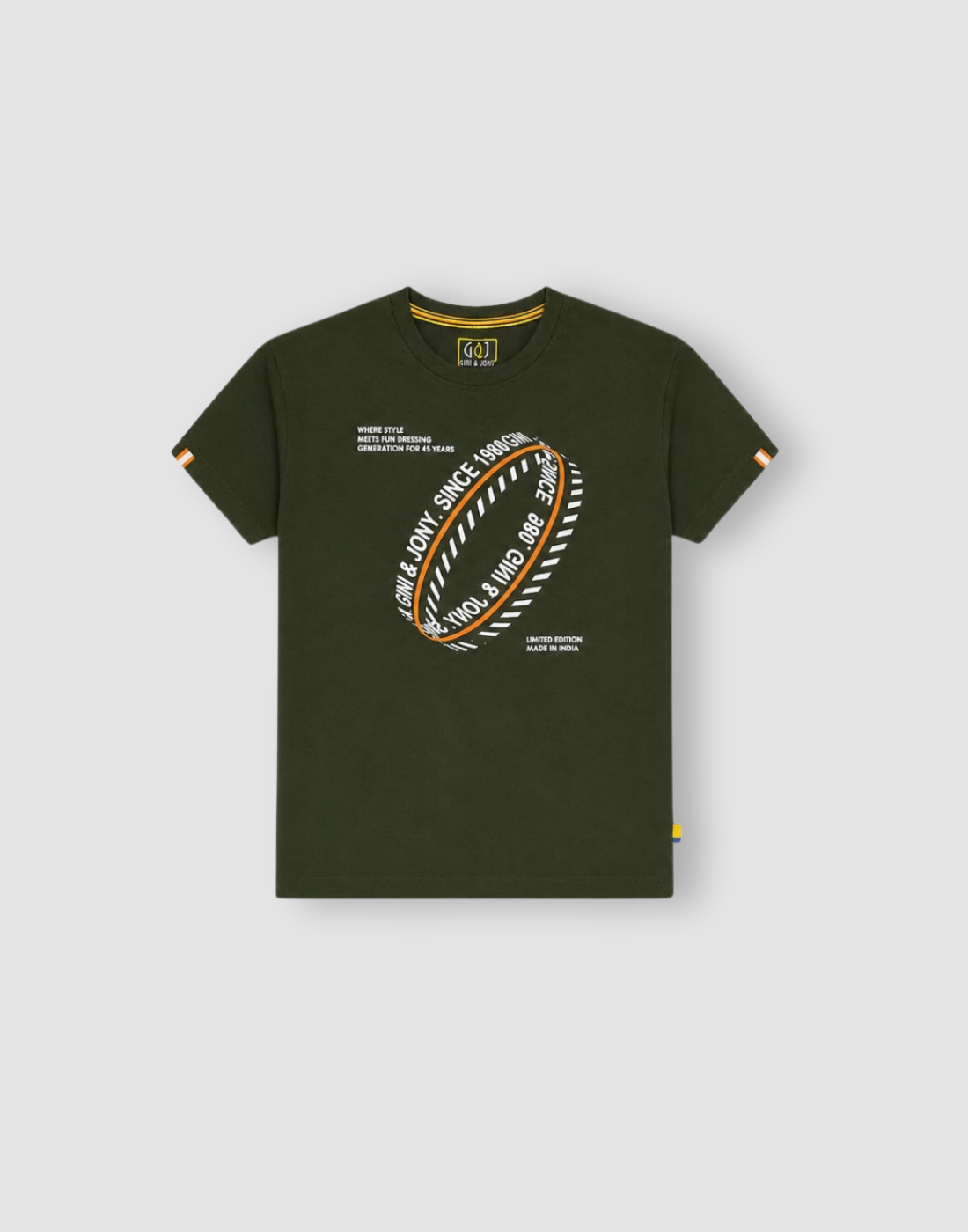 Boys Olive Graphic print T-Shirts