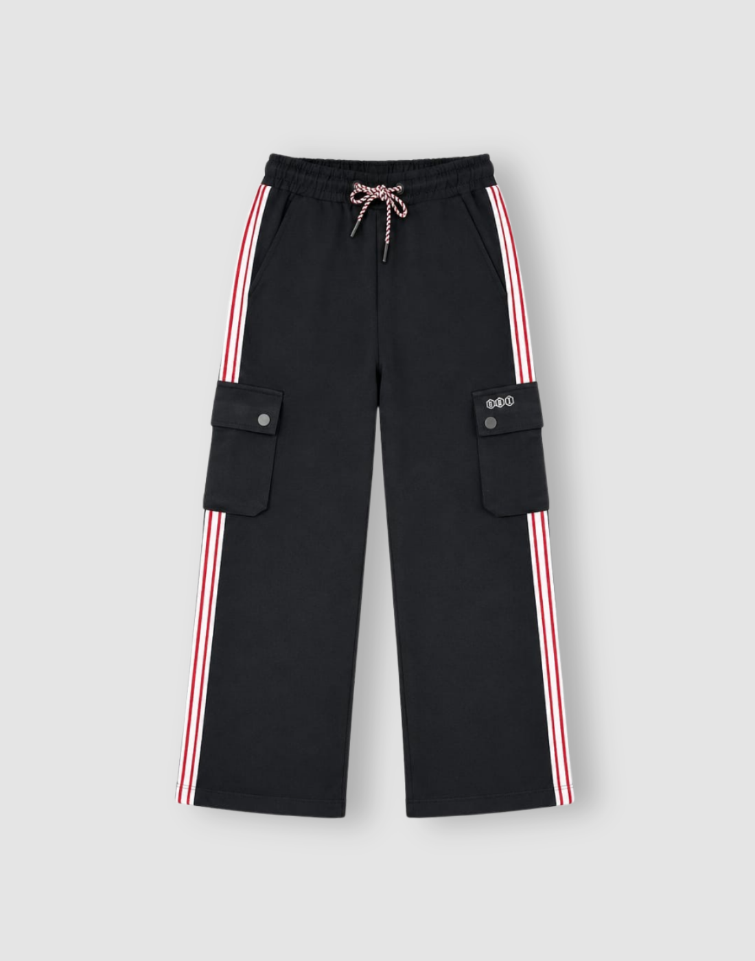 Girls Black Stripes Track Pants