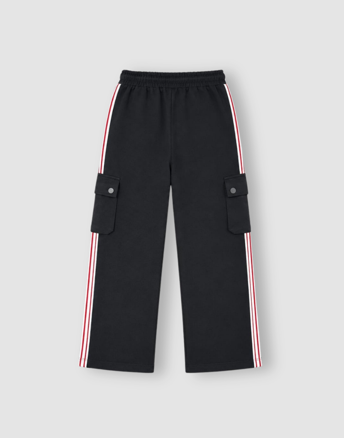Girls Black Stripes Track Pants