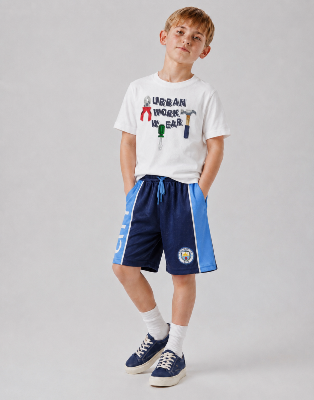 Boys White Graphic Print T-Shirts