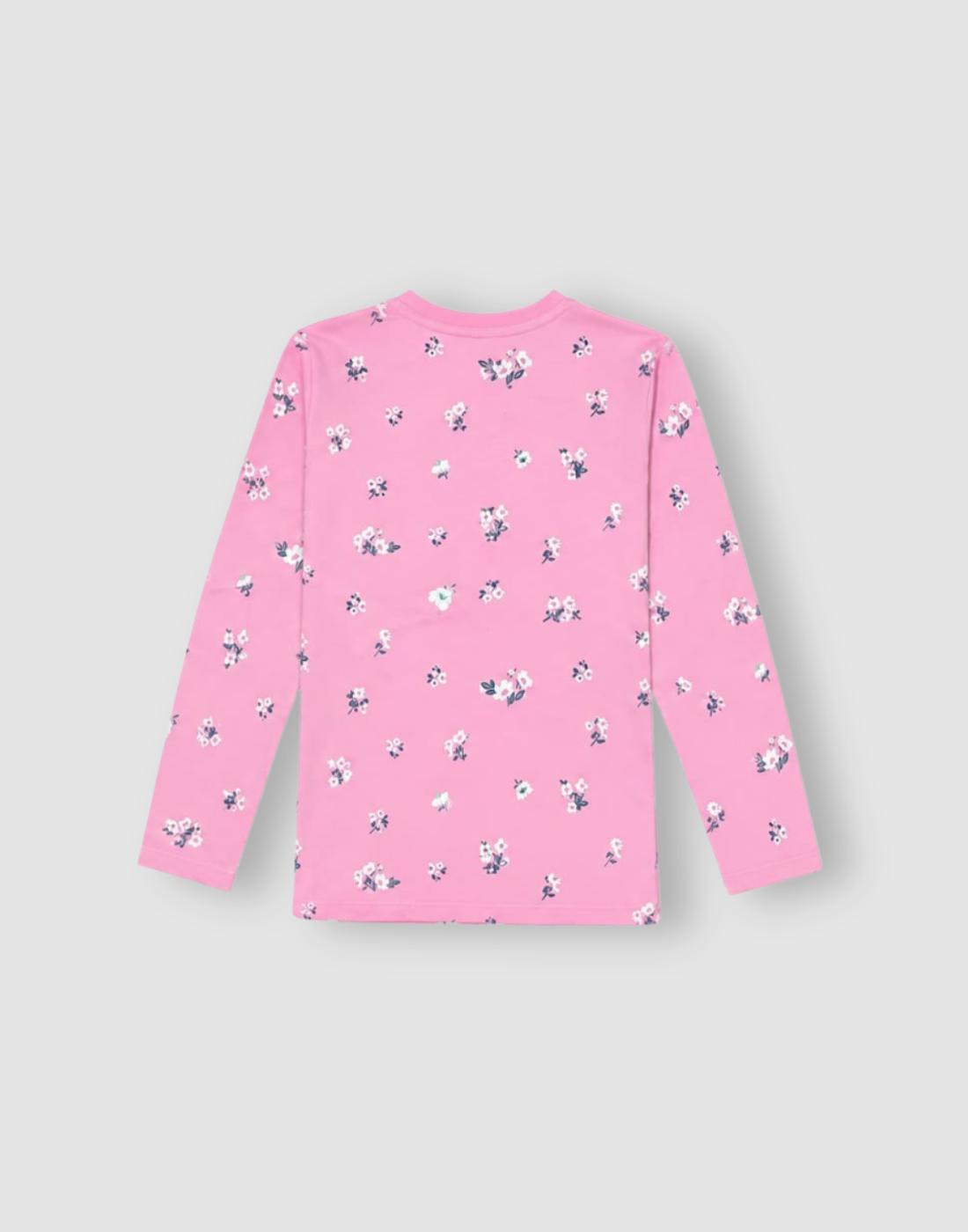 Girls Pink Floral Full Sleeve Knits Top