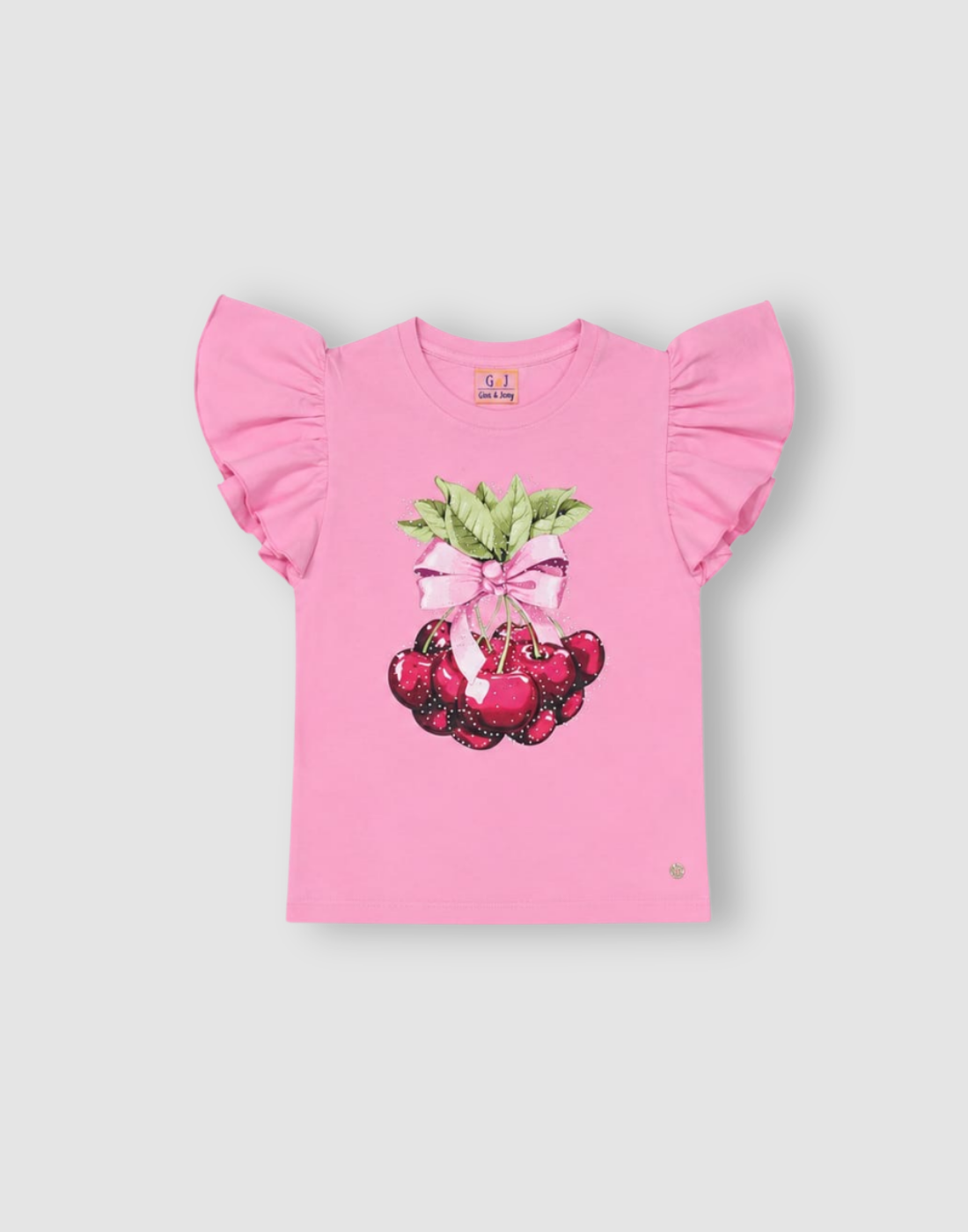 Girls Pink Cotton Knits Top Half Sleeves