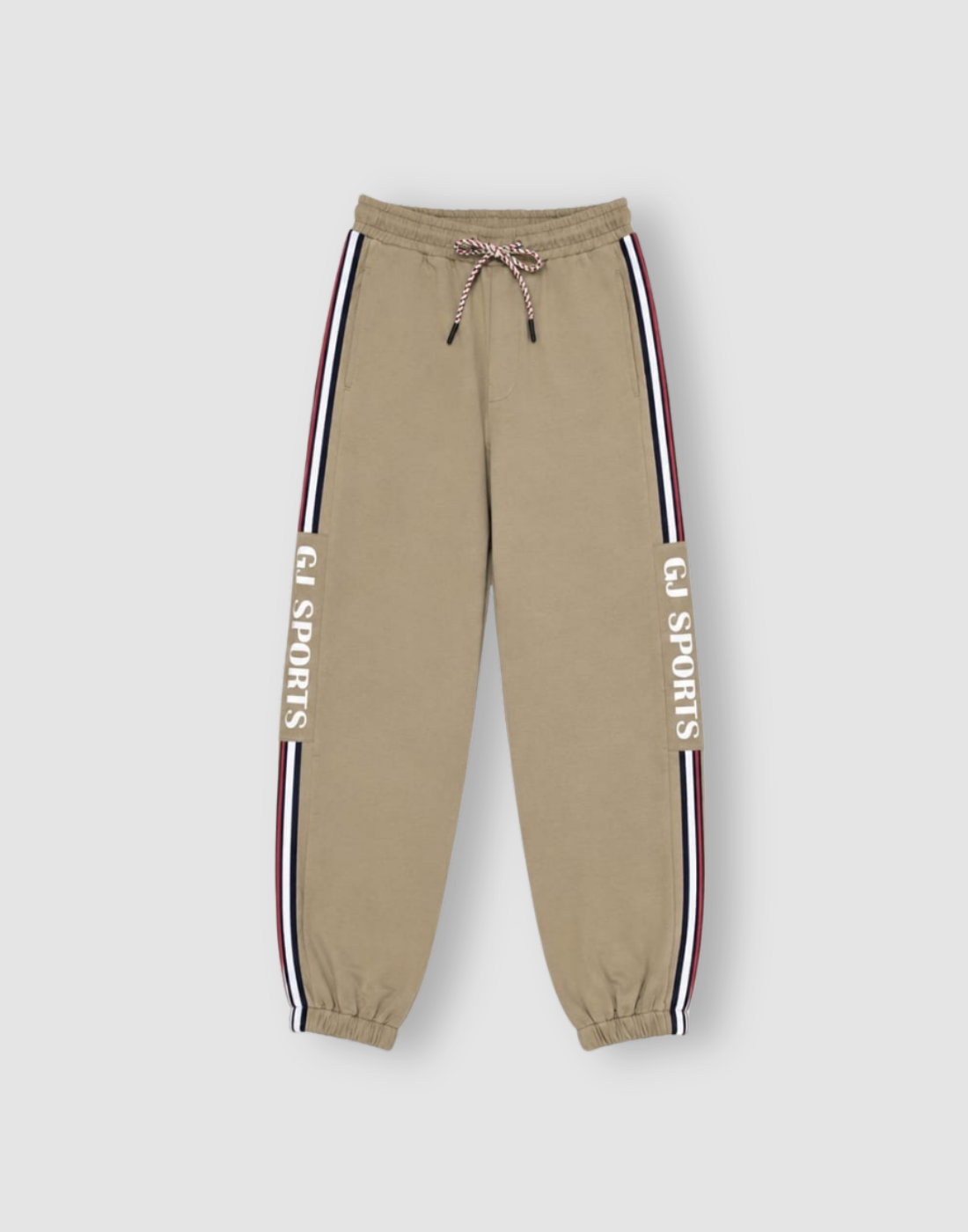 Boys Beige Stripes Track Pants
