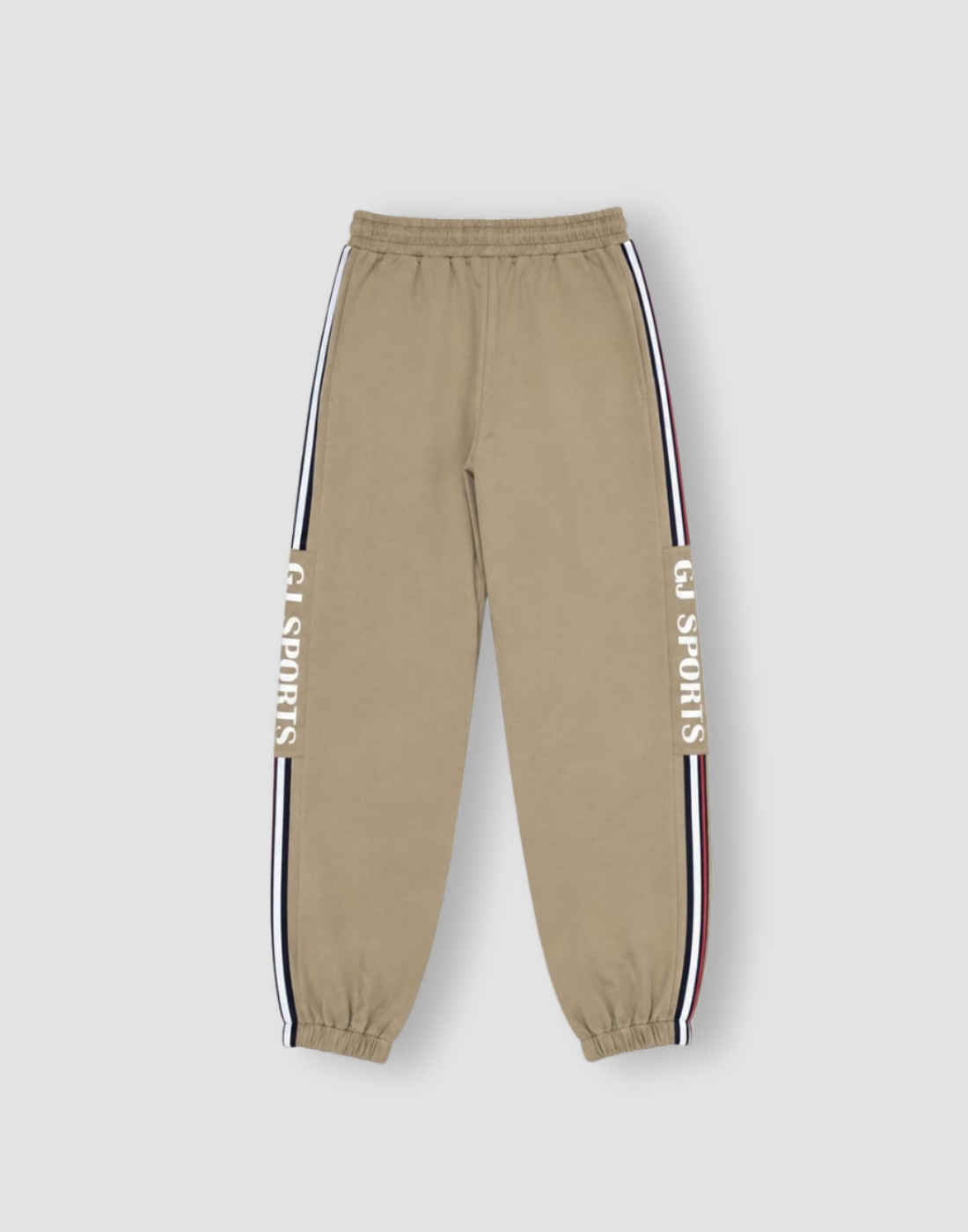 Boys Beige Stripes Track Pants