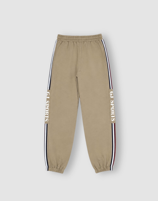 Boys Beige Stripes Track Pants