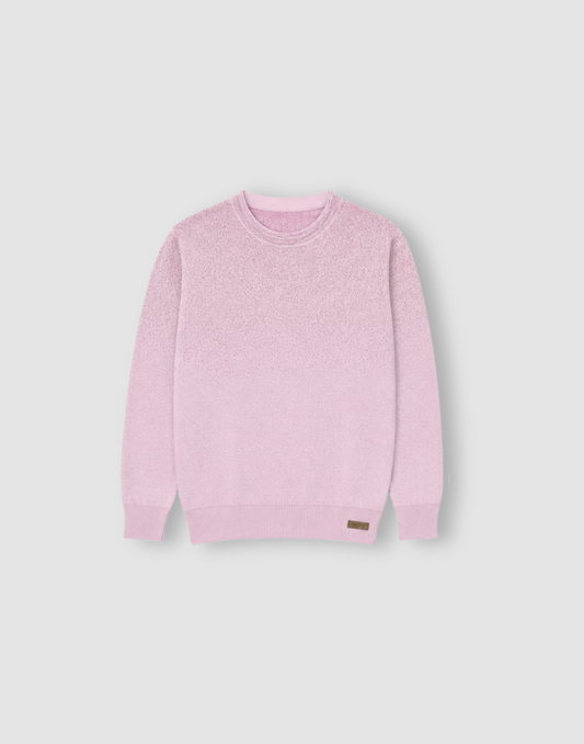 Girls Mauve Pink Acrylic Sweater Full Sleeves