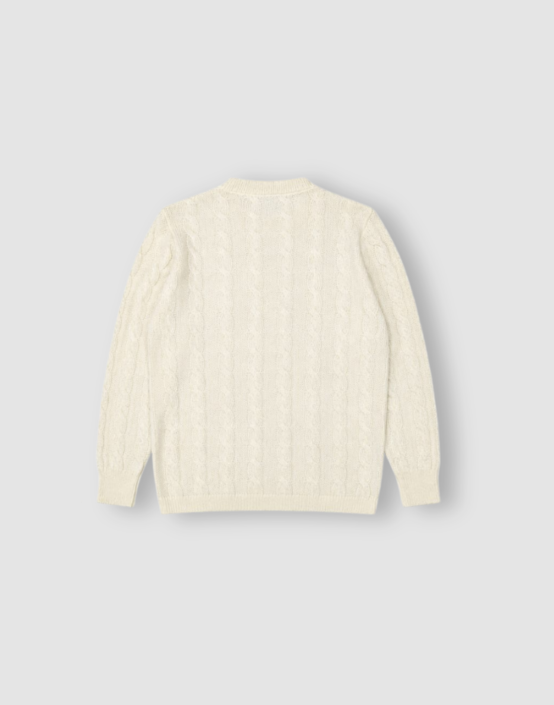 Girls White Solid Acrylic Sweater