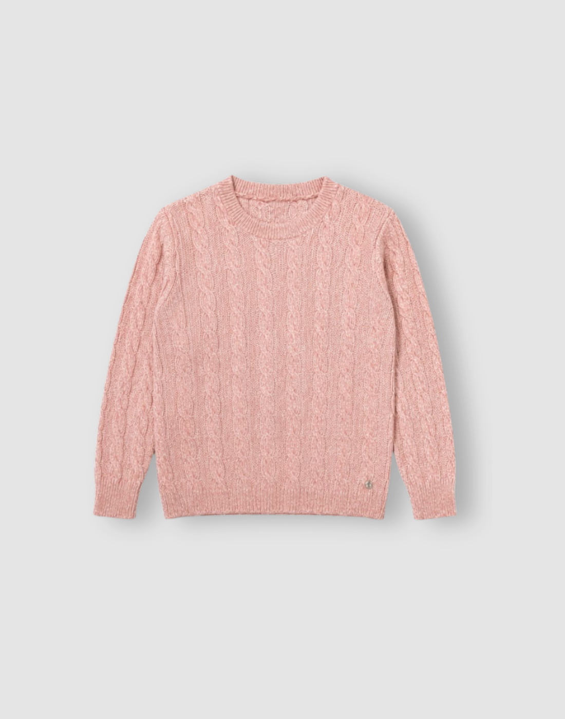 Girls Pink Solid Acrylic Sweater