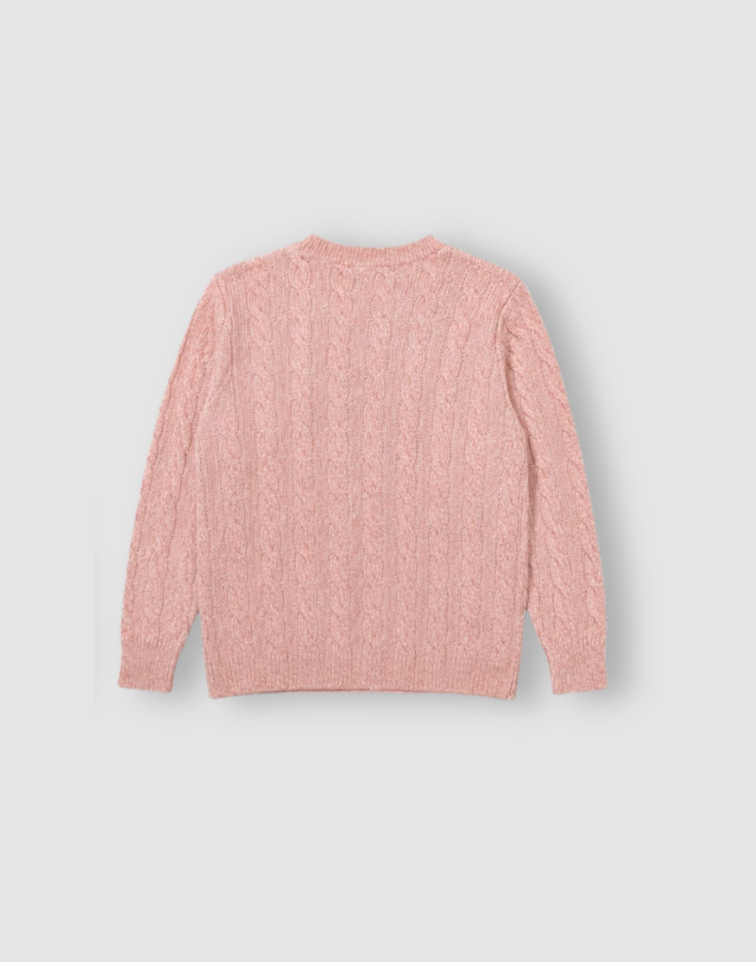 Girls Pink Solid Acrylic Sweater