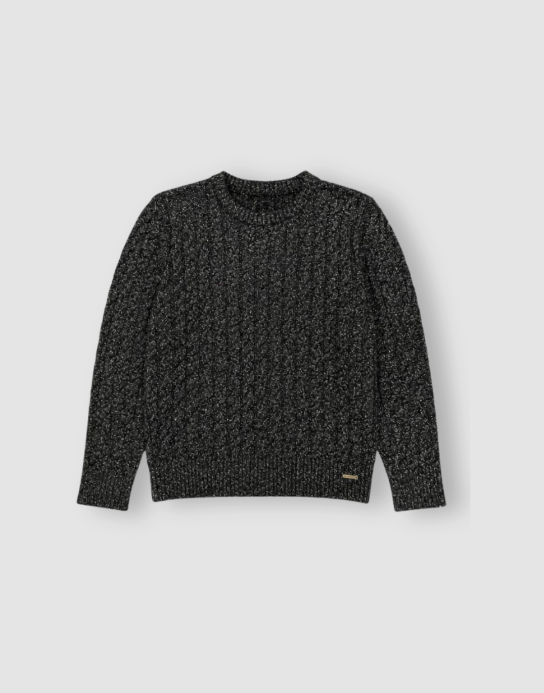 Girls Black Acrylic Sweater Full Sleeves