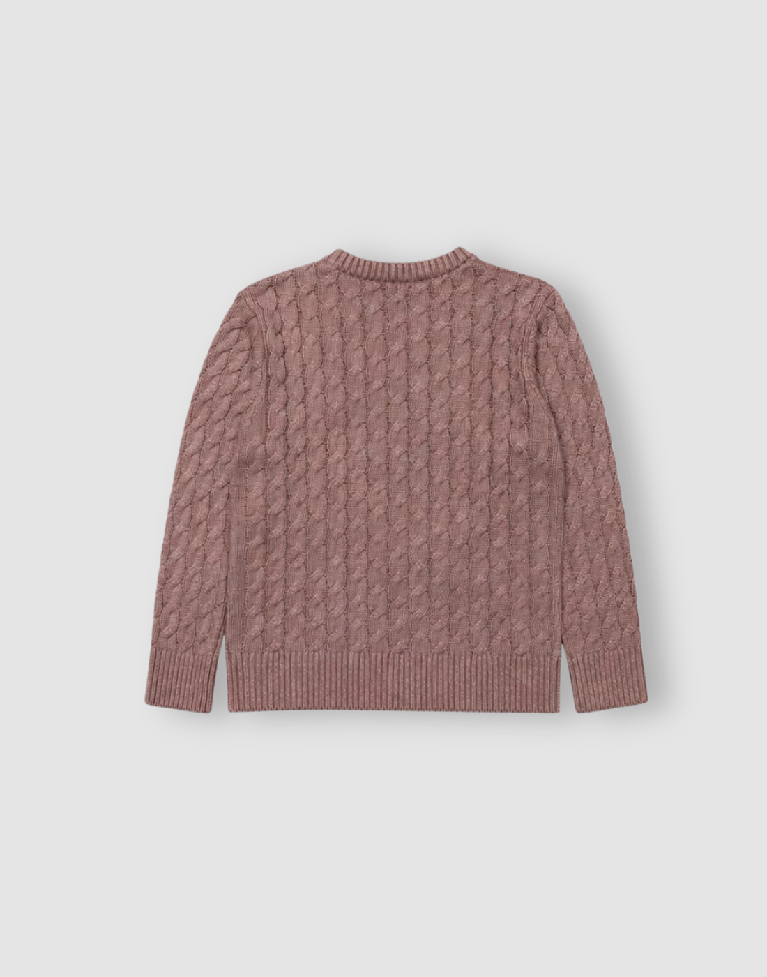 Girls Mauve Cable Knit Full Sleeve Sweater