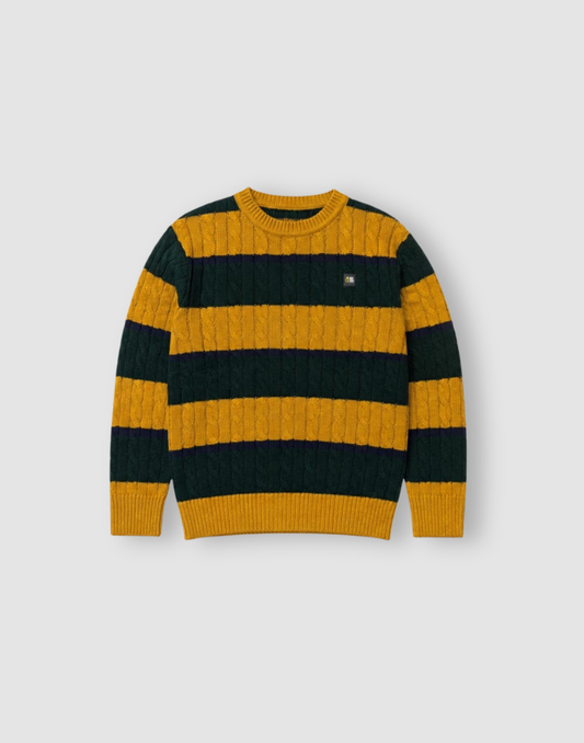 Boys Yellow Acrylic Sweater Full Sleeves