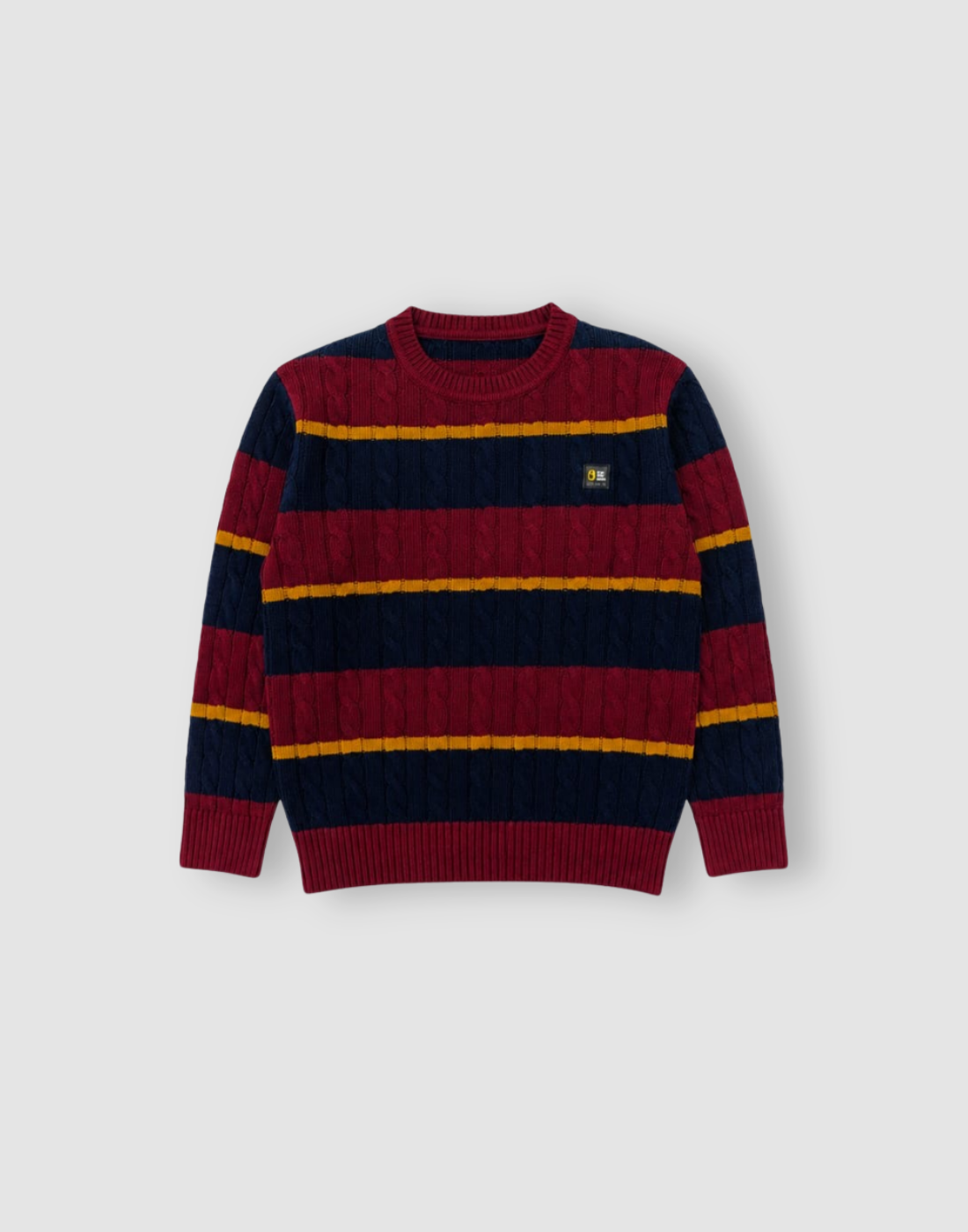 Boys Navy Blue Acrylic Sweater Full Sleeves
