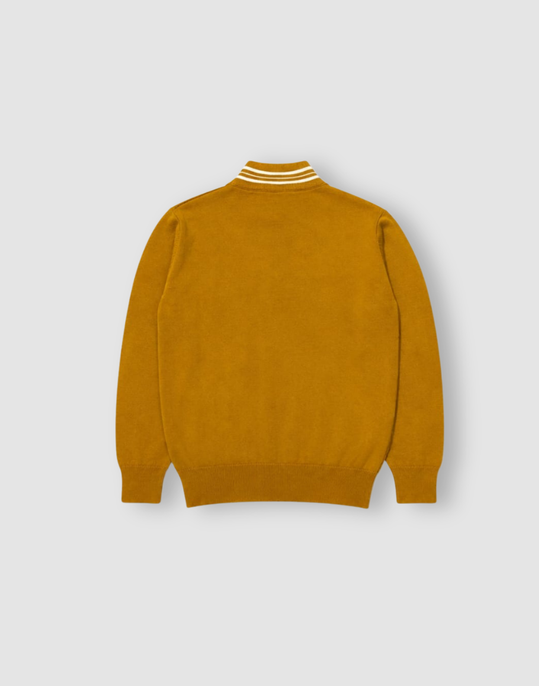 Boys Yellow Solid Mock Neck Sweater