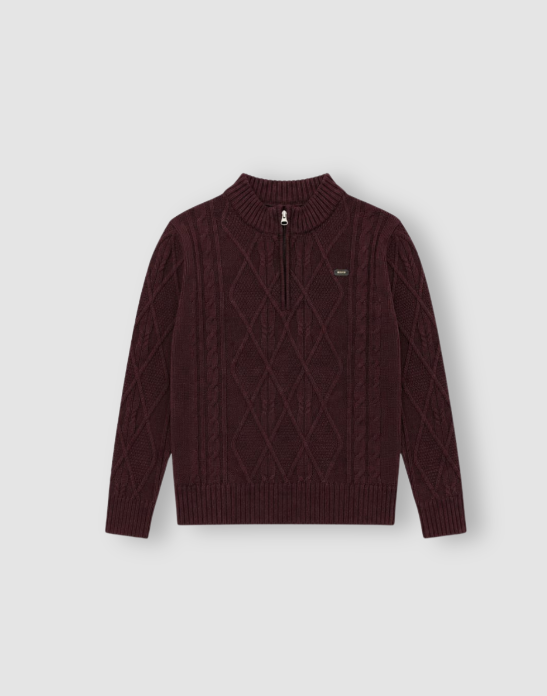 Boys Burgundy Acrylic Sweater Full Sleeves