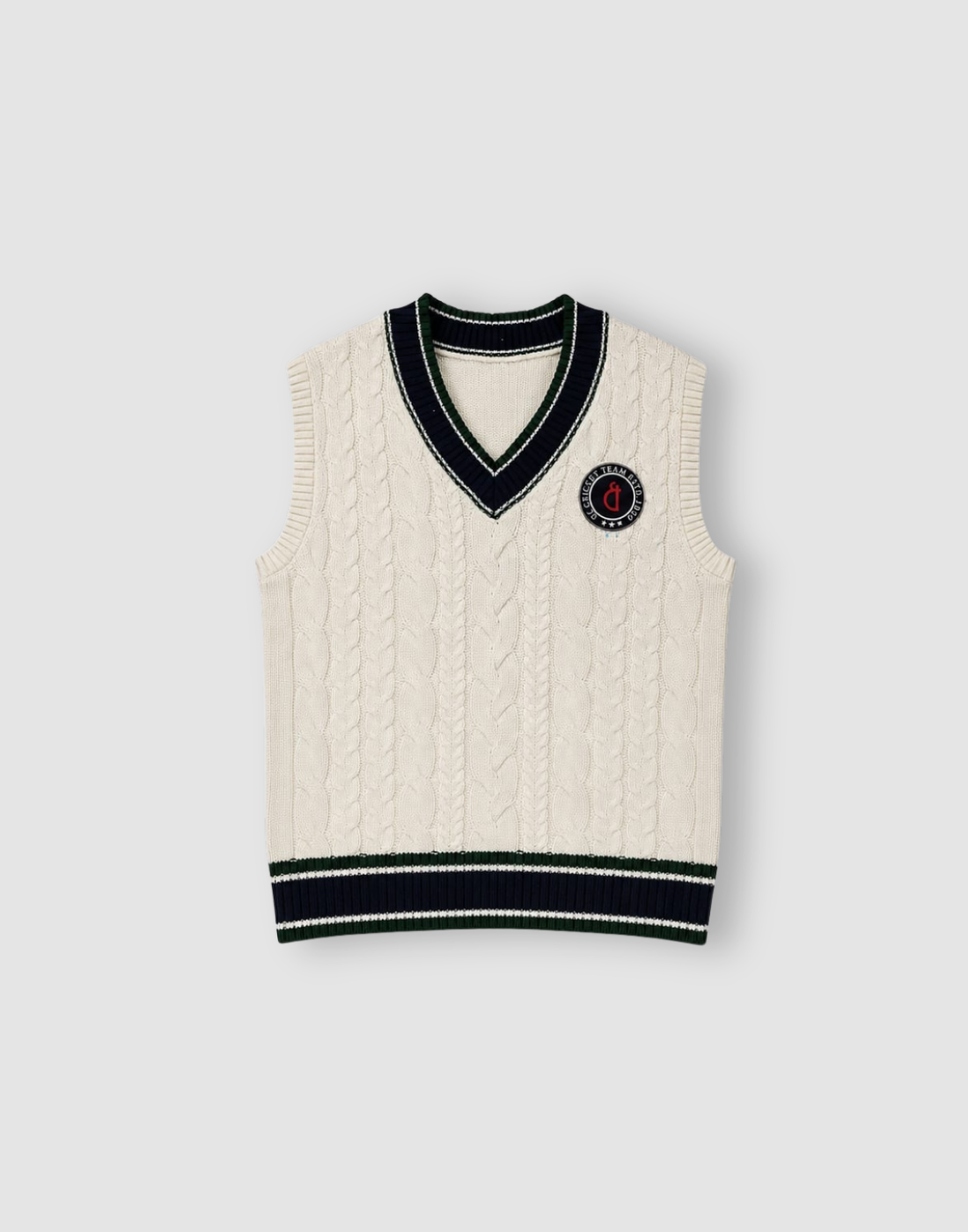 Boys Off White Acrylic Sweater Sleeveless