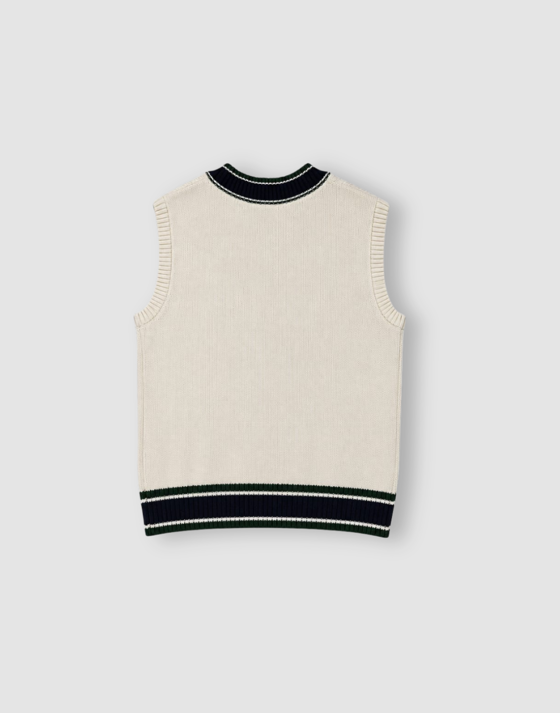 Boys Off White Acrylic Sweater Sleeveless